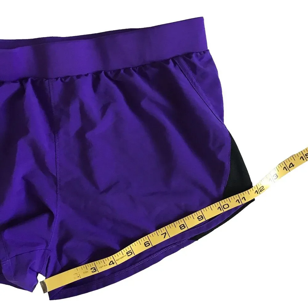 Under Armour Girls Fly By Shorts Purple Youth XL (fits Womens XS/S) Unlined Gym